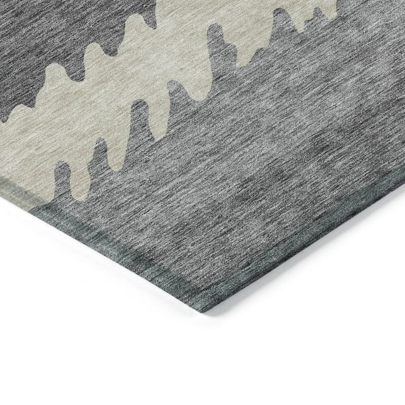 Machine Washable Indoor/ Outdoor Chantille Abstract Ombre Rug