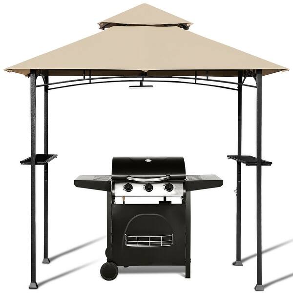 Shop Costway 8 X 5 Outdoor Patio Barbecue Grill Gazebo W Led