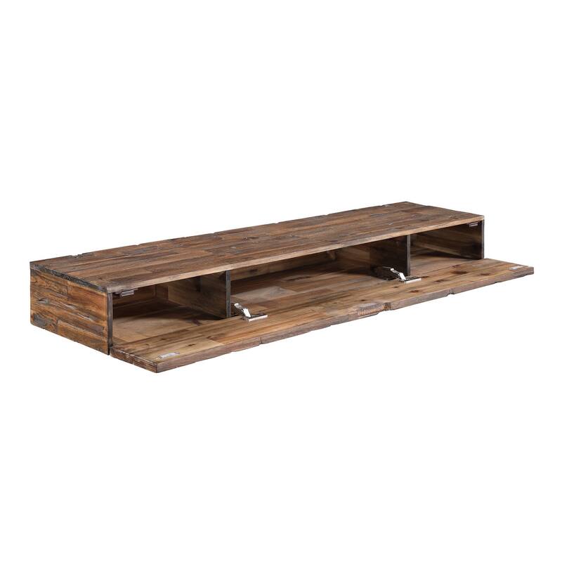 48in Distressed Floating Shelf Set with Hidden Storage (3 Pcs Set) - On ...