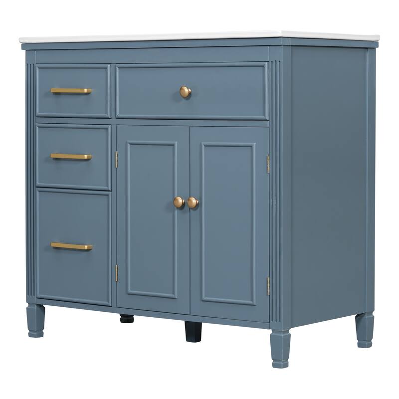 Christopher Knight Home-Vonhart 36" Bathroom Vanity with Ceramic Sink