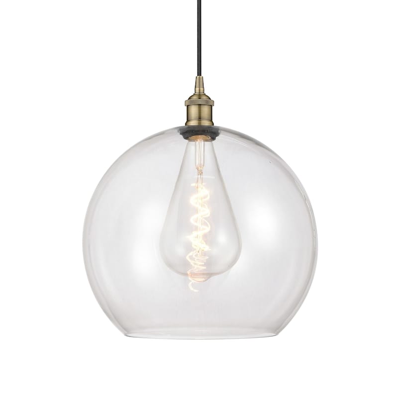 Innovations Lighting 616-1P-17-14 Athens Pendant Athens 14" Wide - Antique Brass / Clear