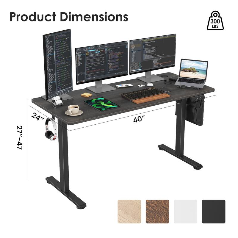 Electric Standing Desk Adjustable Height Sit Stand Home Office Desk With Splice Board