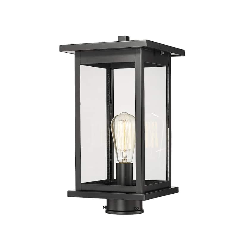 Millennium Lighting Bowton 1 Light Outdoor Post Lantern - 16 Inch - Powder Coat Black