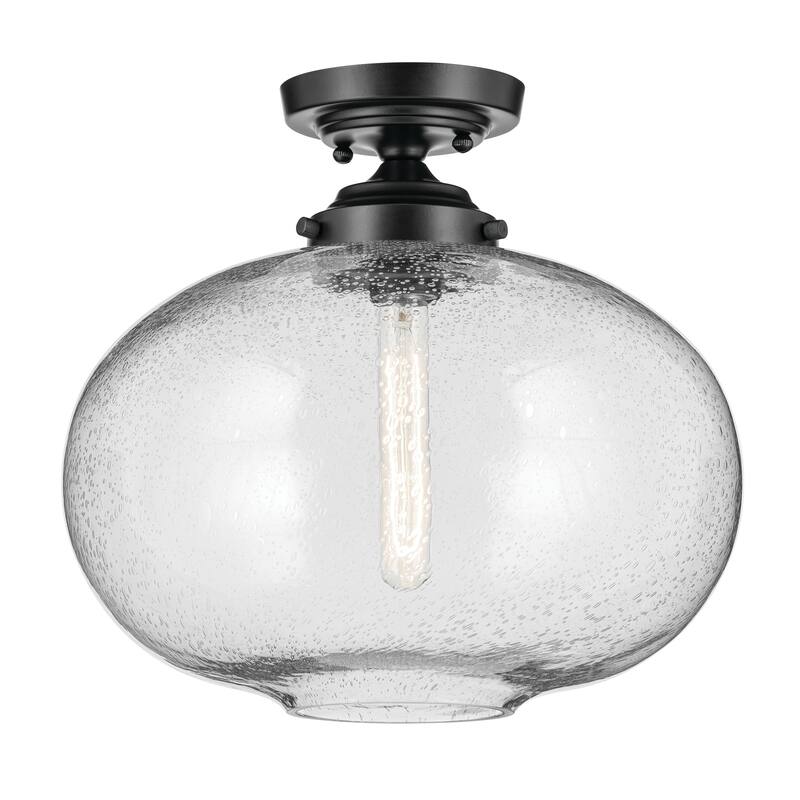 Kichler Lighting Avery 14.5 in. 1-Light Semi-Flush Mount Light - Black