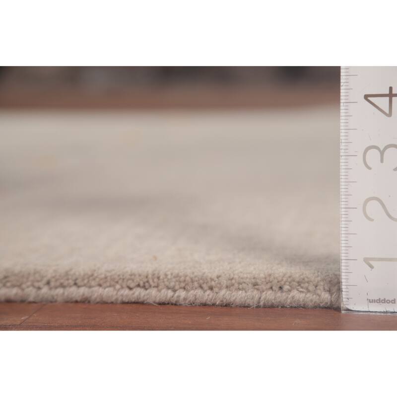 Oriental Gabbeh Area Rug Hand-Knotted Tribal Beige Wool Carpet - 5'3"x 7'6"