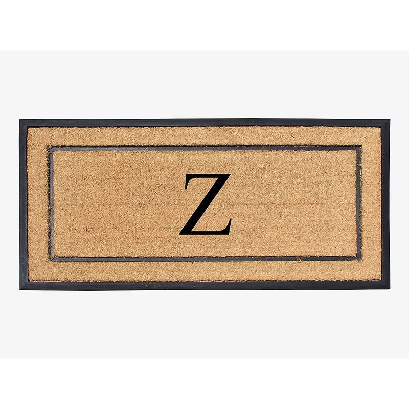 A1HC Natural Coir Monogrammed Door Mat for Front Door, Durable Large Outdoor Rug, Heavy Duty Welcome Doormat - 24" X 48" - Z