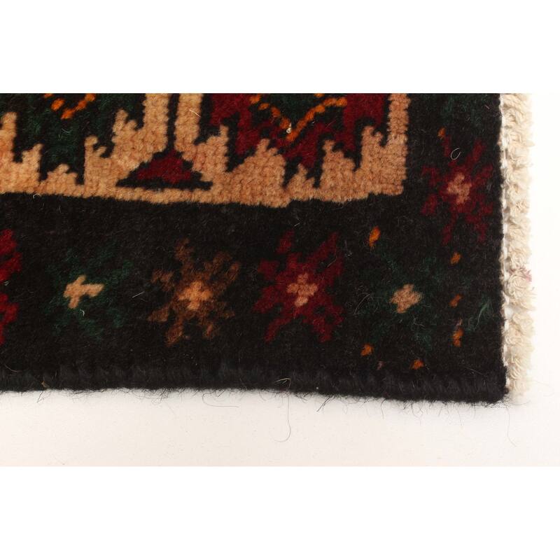 ECARPETGALLERY Hand-knotted Baluch Dark Red Wool Rug - 3'4 x 6'5