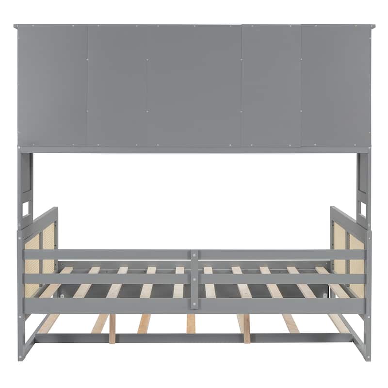Wooden Daybed With Trundle, and All-in-One Cabinet and Shelf
