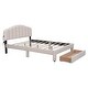 preview thumbnail 6 of 9, Queen Size Upholstered Platform Bed with Storage Drawer, LED Lights, and USB Ports