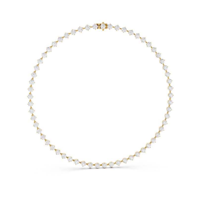 Auriya 14K Gold Lab Grown Round Station Diamond Tennis Necklace 20 7/8 ct. tw. (F-G VS)