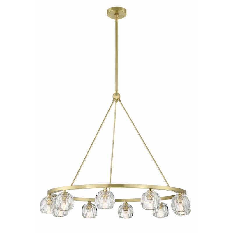 Aragon 10 Light Soft Brass Chandelier - 36"W x 30"H