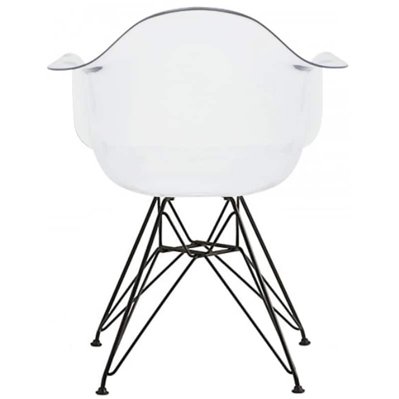Clear Modern Plastic Armchair With Arms Wired Chrome Dining Chair Kitchen Desk Work Home Office