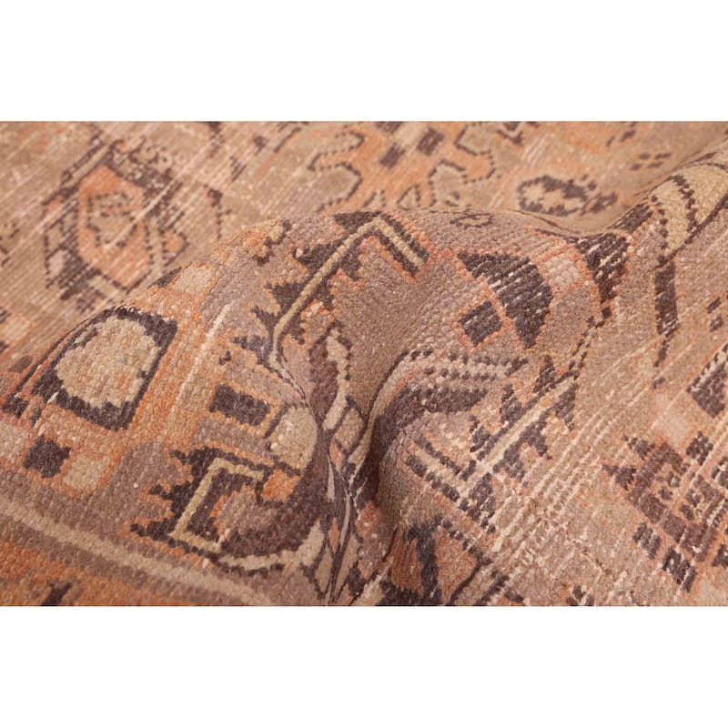 ECARPETGALLERY Hand-knotted Antalya Vintage Brown Wool Rug - 3'5 x 13'5