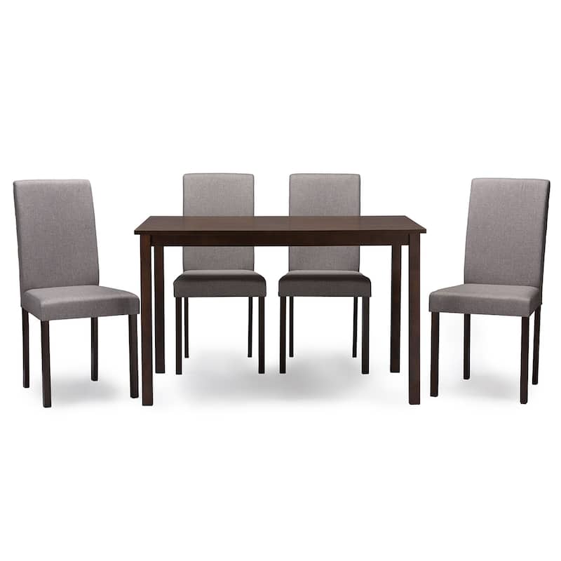 Porch & Den Devin Contemporary 5-piece Grey Fabric Upholstered Grid-tufting Dining Set - Grey
