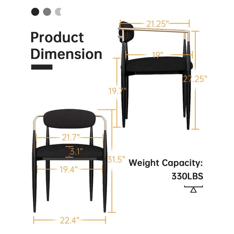 Mordern Fort 6-Piece Boucle Dining Chairs Set, Boucle Accent Arm Chair