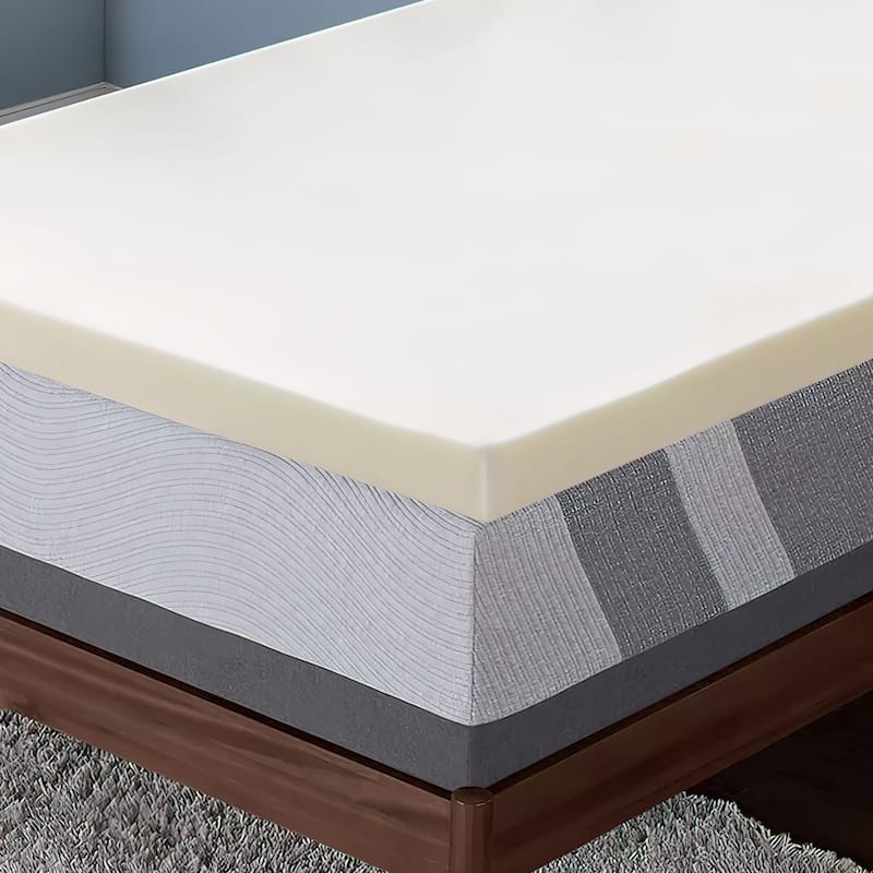 Onetan, 1" & 2" High Density Medium Firm Foam Mattress Topper, Certi PUR-US Certified for Superior Comfort and Support, White