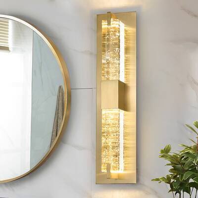 Gold Wall Sconce Modern Bathroom Sconces Wall Lighting W/ Cr