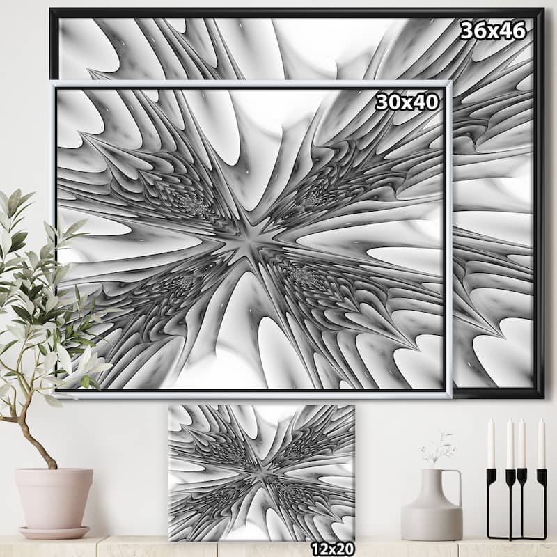Designart "Fractal 3D Magical Depth" Abstract Framed Canvas Art Print