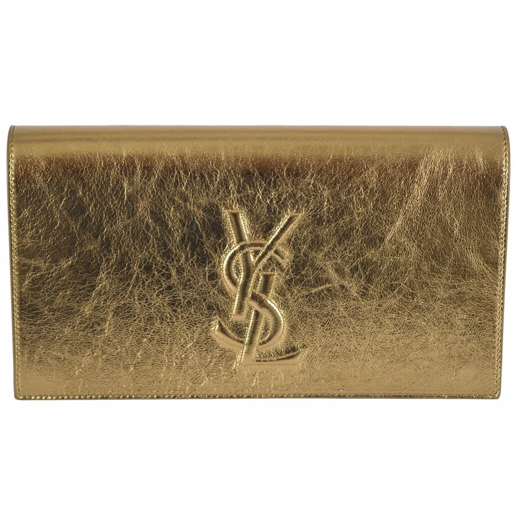 ysl gold metallic clutch