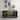 ACME Payo Console Cabinet, Black Marble Paint, Oak & Champagne