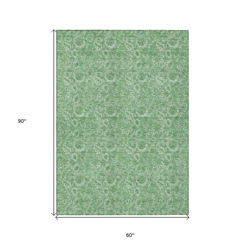 HomeRoots Floral Transitional Rectangle Outdoor Rug
