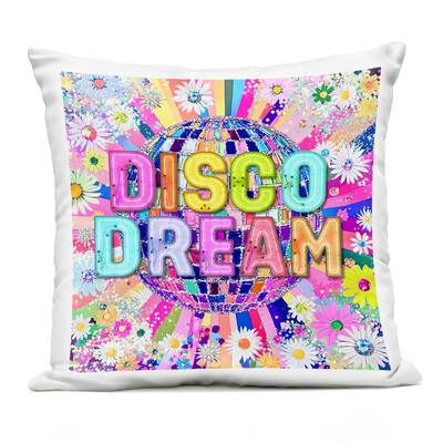 Stupell Vivid Disco Dream with Daisies Printed Outdoor Throw Pillow Design by Jess Stempel