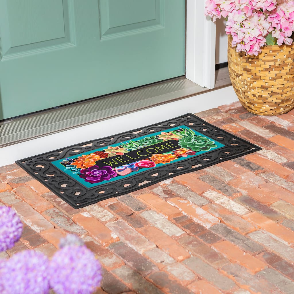 22 in. x 10 in. Summer Succulent Sassafras Switch Mat