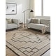 preview thumbnail 1 of 1, Kayla Modern Geometric Jute Area Rug Beige/Black - 2' x 3'