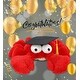 preview thumbnail 5 of 4, DolliBu Googly Eyes Red Crab Graduation Plush Toy with Graduation Cap - 14 inches
