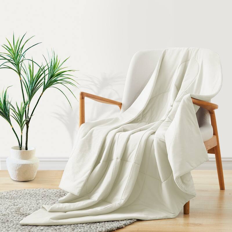 Lightweight Breathable Cooling Waffle Reversible Summer Blanket, Dual-side Cool Touch Comforter
