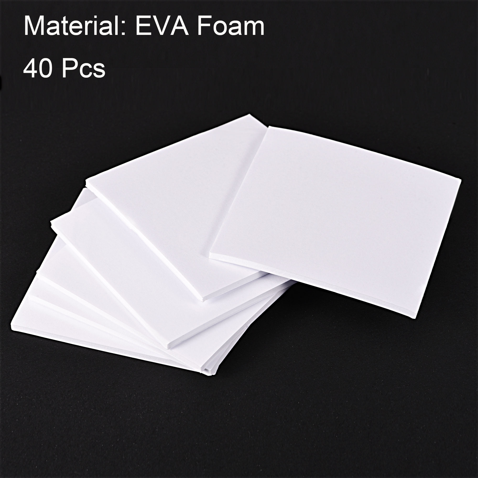 Double Sided Sticky Pads 76 x 76 x 3mm Square Eva Foam Adhesive Tape White 40pcs