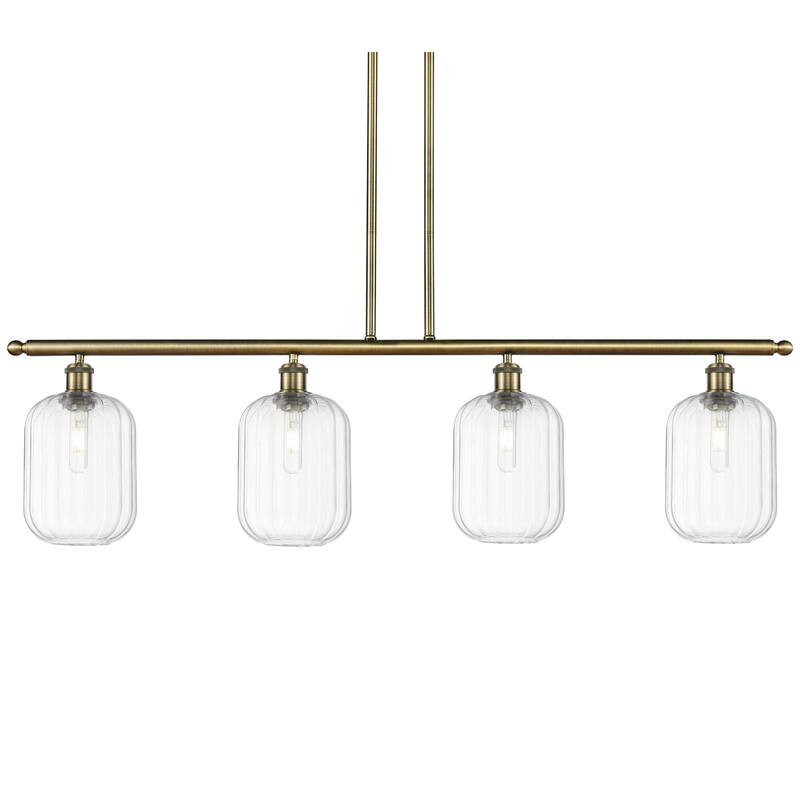 Innovations Lighting 516-4I-13-48 Preston Linear Preston 4 Light 48" - Antique Brass / Clear