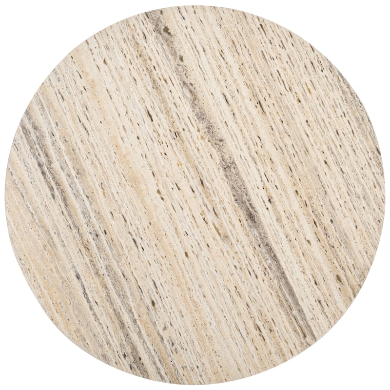 SAFAVIEH Couture Shayna Solid Wood/Travertine Coffee Table - 35Wx35Dx17H