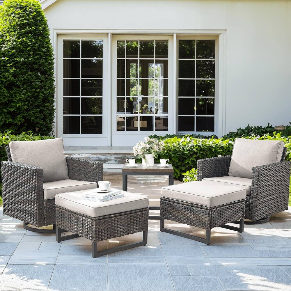 Pocassy Patio Swivel Chair with Soft Cushion