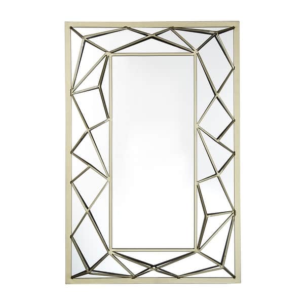 Indrani Rectangular Wall Mirror With Metal Geometric Frame By Inspire Q Bold On Sale Overstock 26565472