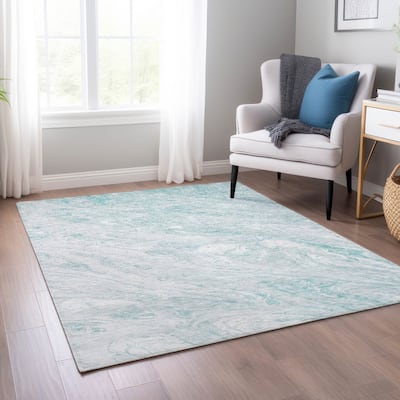 Machine Washable Indoor/ Outdoor Chantille Modern Abstract Rug