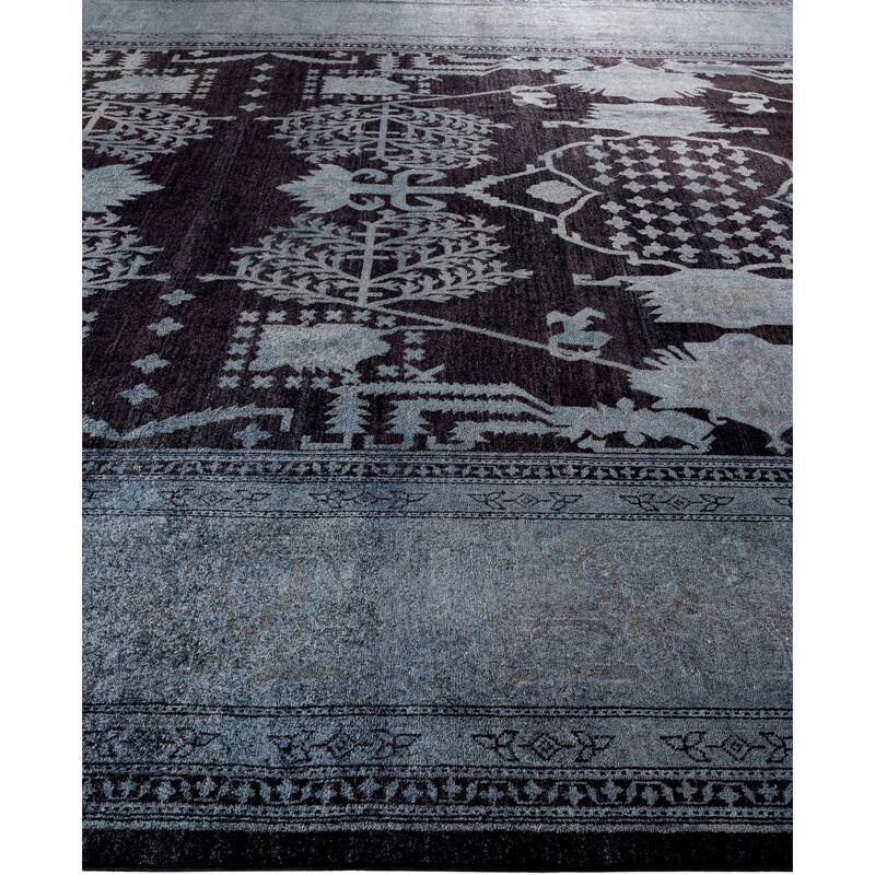 Overdyed One-of-a-Kind Hand-Knotted Area Rug - Black - 10' 5" x 14' 8"