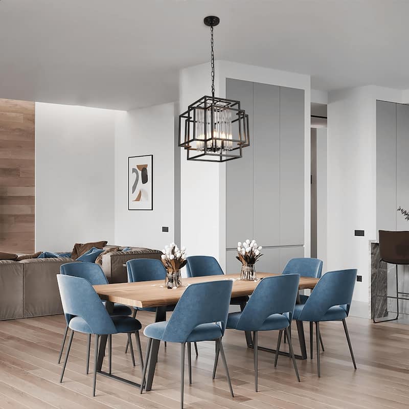 4-Light Geometric Chandelier - N/A