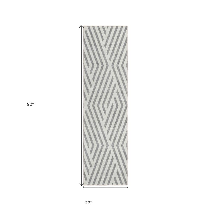 Alnaz Sleek Geometric Weather Resistant Blended Style Outdoor Rug