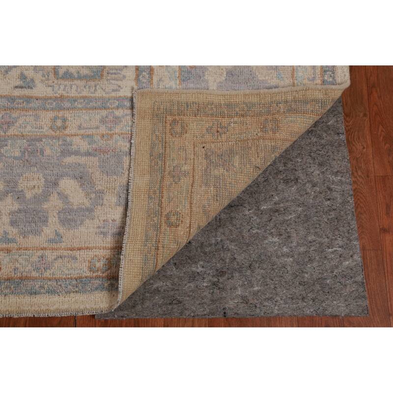 Hand Knotted Oriental 100% Wool Carpet Transitional Floral Beige & Ivories Oushak Area Rug - 9' 9'' X 8' 4''