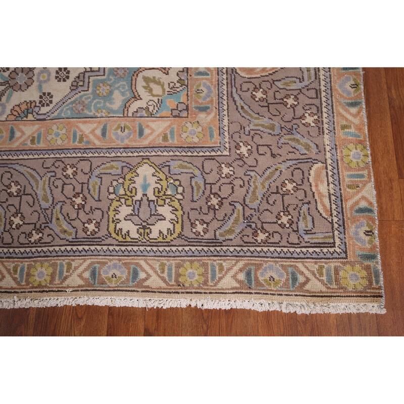 Over-Dyed Tabriz Persian Vintage Large Rug Hand-Knotted Wool Carpet - 9'8" x 13'2"