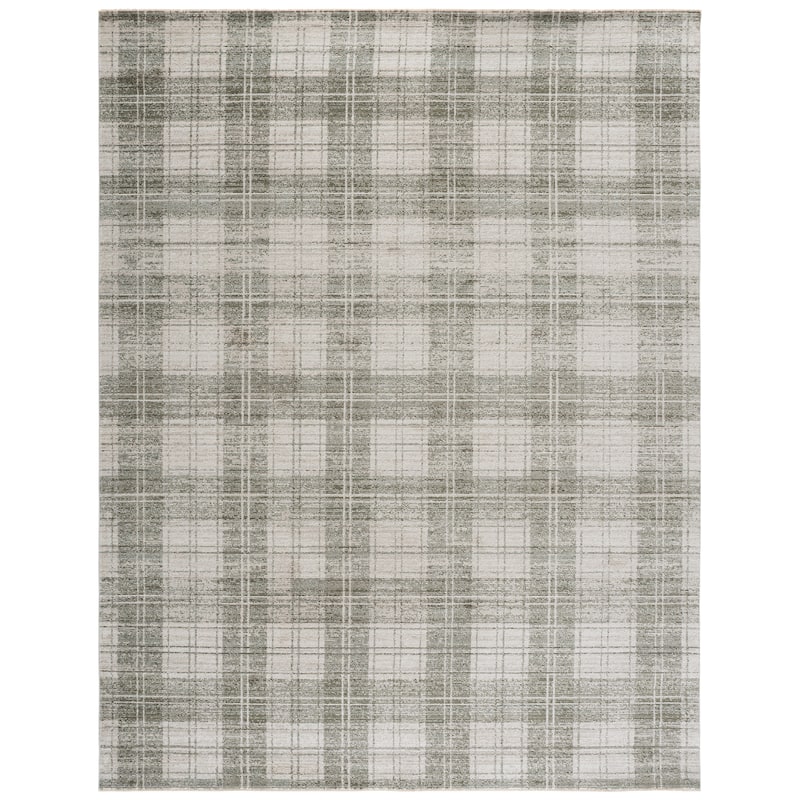 SAFAVIEH Oxford Plaid Irit Farmhouse Rug - 10' x 14'3" - Green/Ivory