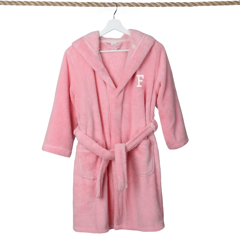 Sweet Kids 100% Polyester SUPER PLUSH Double Brushed Hooded Bathrobe with White Bookman Monogram