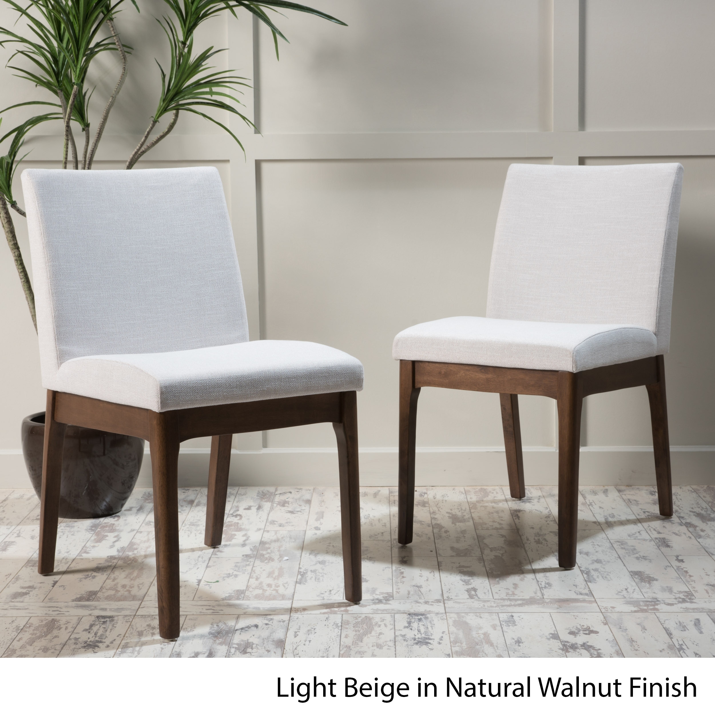 Dining Chairs Set of 2, Squared Back Dining Room Chairs - Light