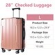 preview thumbnail 7 of 20, Hardshell Luggage, Lightweight Durable ABS Suitcases with Double Wheels, Expandable 28-inch Checked Travel Luggage(Rose Pink)