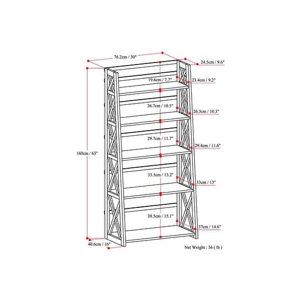WYNDENHALL Waterloo SOLID WOOD 63 inch x 30 inch Contemporary Ladder