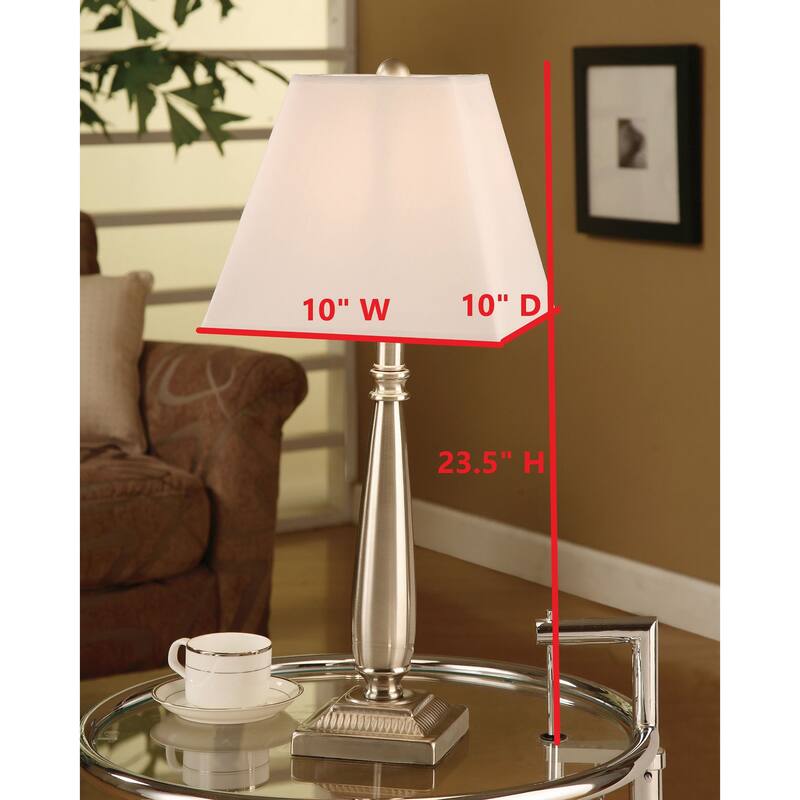 Copper Grove Hersey Brushed Nickel Steel Table Lamp, Set of 2 Lamps