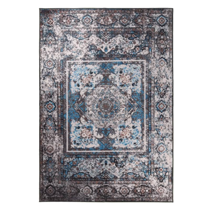 Superior Ezra Medallion Non-Slip Washable Indoor Runner or Area Rug
