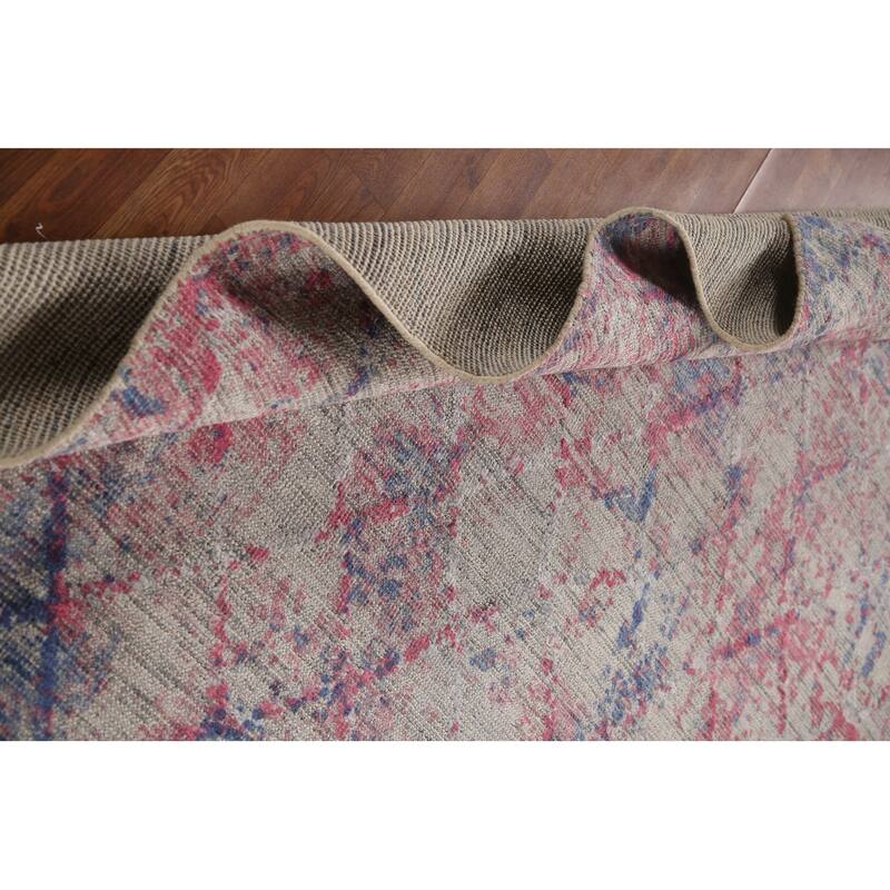 Trellis Abstract Modern Area Rug Handmade Wool Carpet - 8'0"x 10'0"