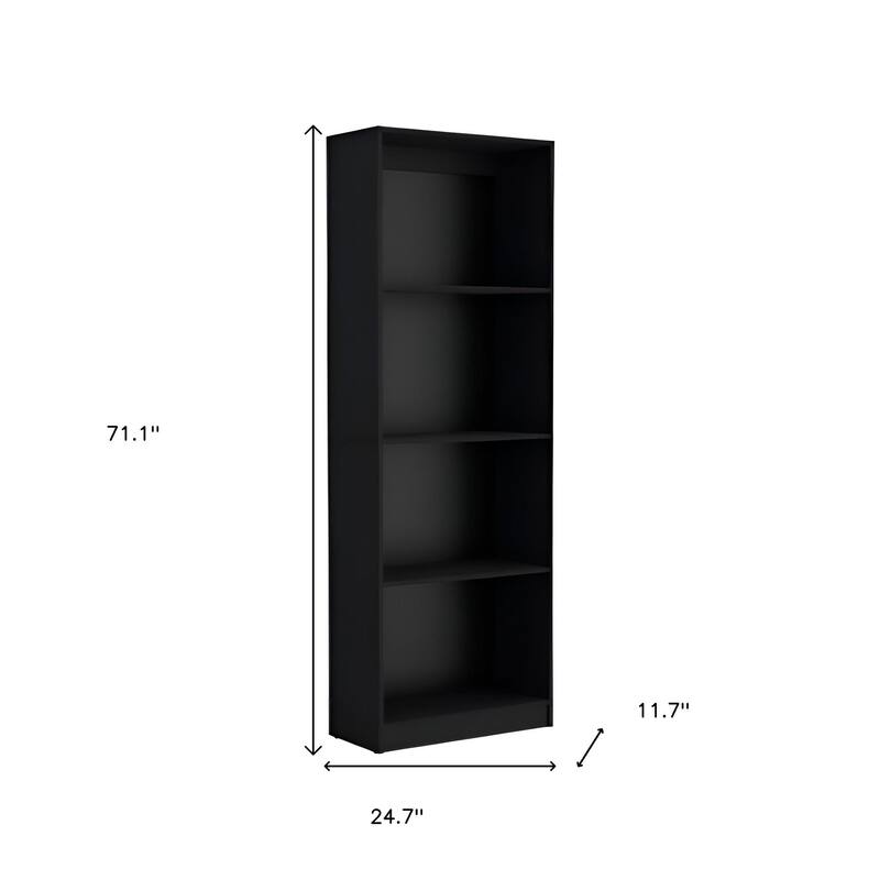 HomeRoots Set of Two Black Wood Multi Tier Bookcases